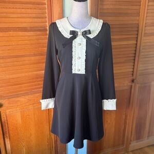 Ank Rouge J-fashion EGL Jirai Gyaru Wednesday Black Black & White Dress M